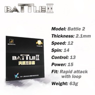 ยางโต๊ะปิงปองมืออาชีพ729 Battle 2 Battle Max Pro ยางปิงปองเหนียวพื้นผิวหมุนได้ดีและการควบคุมแบบละเอียด