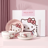 Cute Ceramic Bowl helloKitt y Hello Kitty Bowl Household High-value Cute Ceramic Bowl Tableware Cute