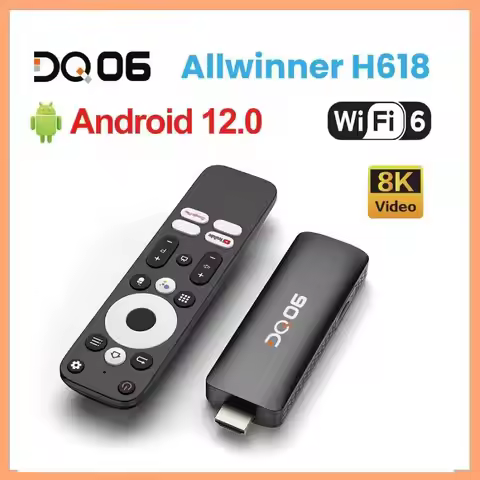 DQ06 ATV Mini TV Stick Android 12 Allwinner H618 Quad Core 8K Video 4K@60fps Wifi6 BT5.0 Build in BT