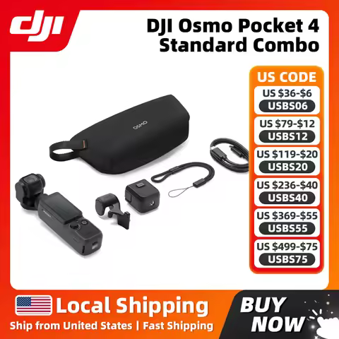 DJI Osmo Pocket 4 Standard Combo New 1″ CMOS Pocket Gimbal Camera 4K/240fps 2″ OLED Screen 107GB Bui