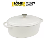 [Trả góp 0%] Lodge - Nồi gang oval phủ men màu trắng - 6.6L