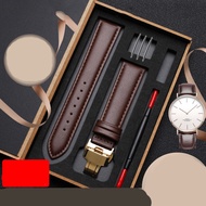 2 12/14/16/18/19/20/21/22/23/24Mm Genuine Leather Watch B For Citizen Tissot Cowhe Strap Waterproof Men Women Black