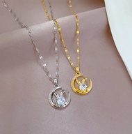 Kalung Titanium Wanita Liontin Bulan Anti Karat / Kalung Titanium Aksesoris Fashion Wanita / Kalung 