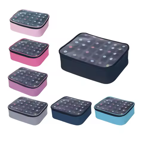 30-Bottle Large Capacity Nail Polish Organizer - Portable Stylish Makeup Bag with Removable Dividers