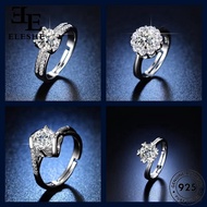 ELESHE JEWELRY Ring Women Original Fashion Silver Adjustable 925 Perempuan Moissanite Diamond Cincin M155