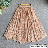 Brown Lace Skirt / Lace Skirt