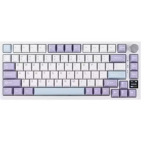 Ajazz AK820 Pro 75% Wireless Mechanical Keyboard with TFT Smart Display&Knob, Gasket-Mounted Gaming 
