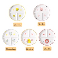 Plate divided into 3 compartments, super cute ceramic food plate divided into compartments