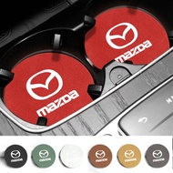 2Pcs Suede Car Coaster Water Bottle Cup Holder Mat Anti-slip Pad For Mazda 2 3 6 5 Atenza CX3 CX5 MX
