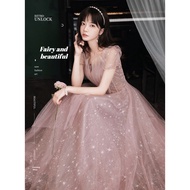 Birthday Evening Dress for Women Elegant Ball Gown Banquet Dress Maxi Dress Host Pink Dress Wedding 