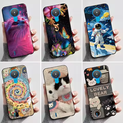 Casing For Nokia 1.4 TA-1322 Case Aesthetic Fashion Cute Cat Astronaut Shockproof Back Cover Black S