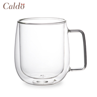 慢活雙層隔熱有柄玻璃杯 400ML【Caldo卡朵生活】 (新品)