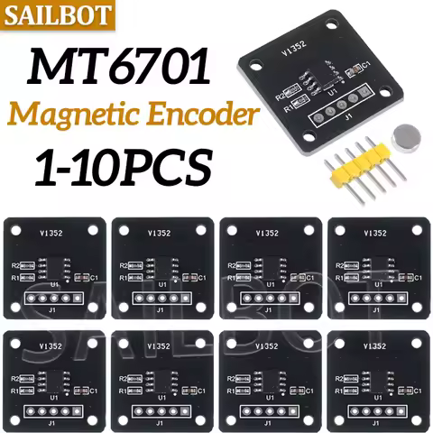 MT6701 magnetic encoder magnetic induction angle measurement sensor module 14bit high precision inst