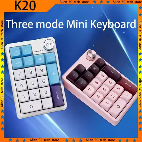 Kzzi K20 Mini Keyboard Keypad Three Mode Bluetooth Wireless Gasket Mechanical Keyboard Accessory For