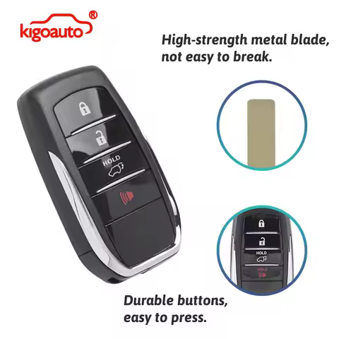 kigoauto FCC HYQ14FBA Smart key shell 4 button for 2018-2019 Toyota Land Cruiser PN 89904-60M80