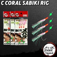 C CORAL Sabiki Rig Fishing Hook Apollo Pancing Dasar Bottom Laut Saltwater 50lb/55lb/60lb Jigging Sa