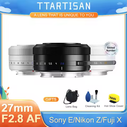 TTArtisan APS-C Auto Focus 27mm F2.8 Large Aperture Lens for Fuji X Mount XF Camera XE4 XT30 XA5 XS1