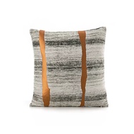 Orange Striped Metallic Throw Pillow Cover