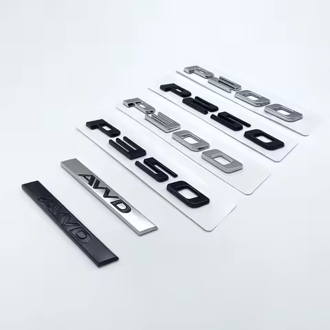 3D Black Silver Letters P200 P250 P300 P350 AWD Emblem for Jaguar Car Fender Trunk Rear XF XE I-Pace