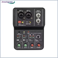 AMAZ Q12 Podcast Equipment Bundle, USB Audio Interface Free Drive Mixer Streaming Audio Mixer 2 Channels For Recording