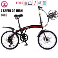 [kline]Foldable Bicycle Shimano 7-speed Variable Speed Bicycle Double Disc Brake Folding Bicycle City Road Bike KC5V