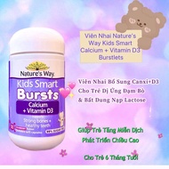 Viên Nhai Canxi Nature way Kids Smart Calcium Vitamin D3 Bursts 50 Viên