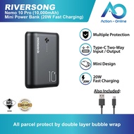 (Ready Stock) Riversong Nemo 10 Pro (10,000mAh) Mini Power Bank (20W Fast Charging) - 1 year Warrant
