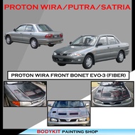 PROTON WIRA/PUTRA/SATRIA FRONT BONET BONNET E3 EVO-3 (OPEN SCOOP) -MATERIAL FIBER BODYKIT(FOR LAMPU STANDARD)
