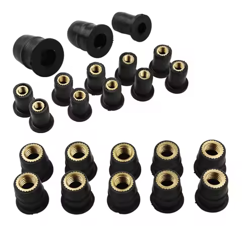 Rubber Nut M4 M5 M6 Brass Nut for ATV Motorcycle Modified Windshield Expansion Rubber Well Nut Rivet