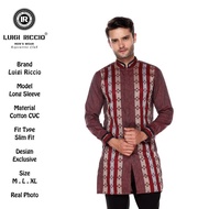 sale Baju Koko Pakistan| Luigi Riccio| Warna Merah Bata berkualitas
