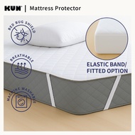 Kun Washable Mattress Protector A Layer Of Protection & Comfort (Elastic Band/Fitted)