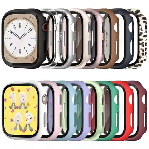 Screen Protector for Apple Watch Case 44mm 45mm 41mm 40mm iwatch 6 SE 5 3 42mm 38mm Tempered Glass+c