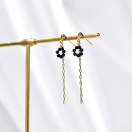 【JIEGEM】黑醋栗波堤耳環 / 藍砂石