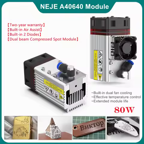 NEJE Laser Module 80W Double Beam A40640 Built-in 2 Diodes Blue Laser for Stainless Steel Print Meta
