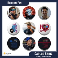[BUTTON PIN/BADGE] F1 Carlos Sainz — 58mm, 32mm Pin Badge