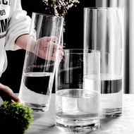 Large Vase Glass Transparent Floor Ornaments / Transparent Glass Vase Large Straight Water