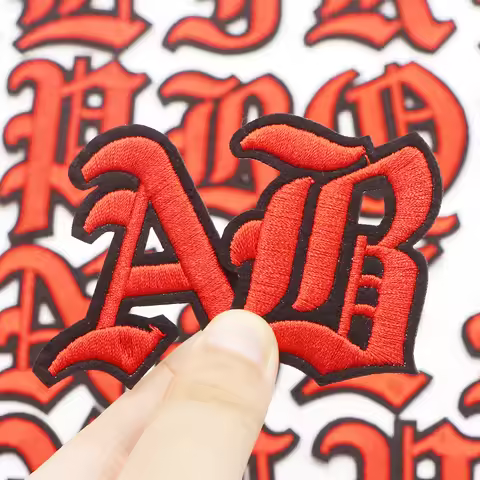 1PC Gothic Iron On Letters for Clothing A-Z Old English Letters 0-9 Iron on Numbers for Clothing Bad