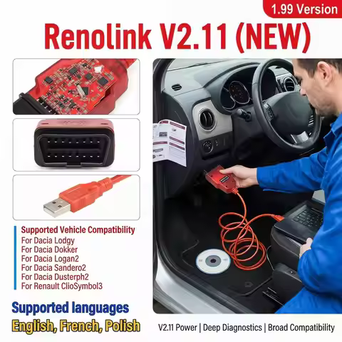 Renolink V2.11 For Renault Car ECU Programmer OBD2 Airbag Reset OBD 2 ECM UCH Key ECU Programmer Lin