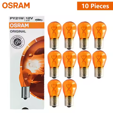 OSRAM Original PY21W 1156 Car Metal Bases Amber Turn Signals Reverse Lamps OEM Auto Brake Bulbs S25 