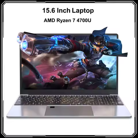 15.6 Inch Laptop AMD R7 4700U Backlit Keyboard Windows11 12GB DDR4 1TB Fingerprint Unlock Office Not