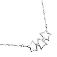 สร้อยคอ Tiffany & Co. Triple Star เงินสเตอร์ลิง 925 น้ำหนักประมาณ 2.3 กรัม สำหรับผู้หญิง [มือสอง]