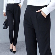 【Working pants】Women Loose Causal OL slim Cut Pants Long Trousers Palazo Linen