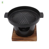 LUOLVTH Hibachi Grill, Black Burner Stove Mini BBQ Grill, Practical Removable Stand Wood Aluminum Al
