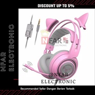 Sedia Headset Gaming Cat Ear SOMIC G951S Headset Kucing Pink Lucu Anak