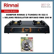 Rinnai RI-522C Kompor Gas 2 Tungku Teflon ri 522 c Rinai ri522c