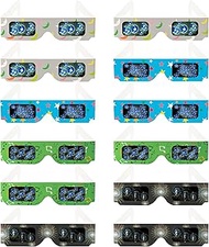 Cardboard Diffraction Glasses for Christmas Lights, Parties, Raves, Music Festivals, Light Shows, Fi