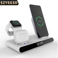 4 In 1 Wireless Chargers Station For Iphone 13 11 12 X Apple Watch 7/6 For Airpods Pro Charger For Samsung 15w Charging Station
