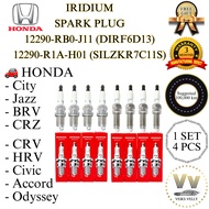 PALAM PENCUCUH HONDA IRIDIUM SPARK PLUG (12290-RB0-J11 DIRF6D13)(12290-R1A-H01 SILZKR7C11S) CITY JAZ