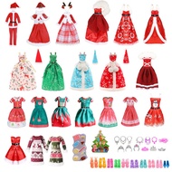 Export Mixed Pack 6 Points 30cm Barbie Doll Men Women Clothing Holiday Christmas Costume Dress Chris
