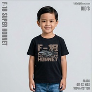 Hauptmann - Distro Kids T-Shirt - F 18 Super Hornet - Jet Fighter Plane - Modern Warfare - 100% Cott